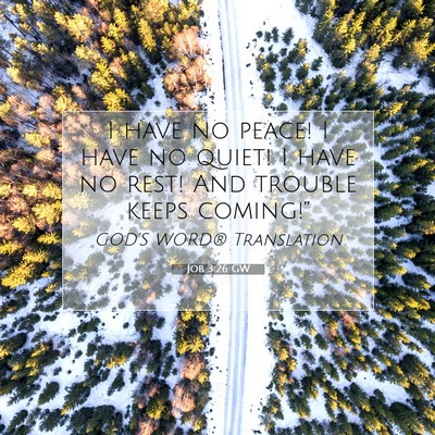 Picture 07 - Job 3:26 GW - I have no peace! I have no quiet! I have no rest! - Bible Verse Picture