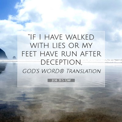 Picture 07 - Job 31:5 GW - “If I have walked with lies or my feet have run - Bible Verse Picture