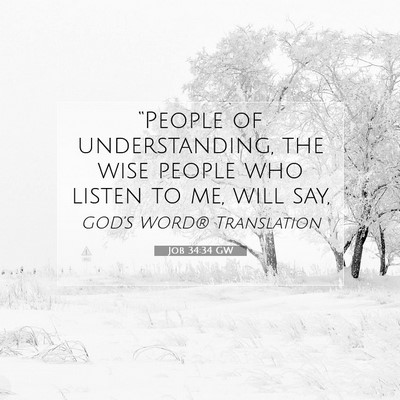 Picture 07 - Job 34:34 GW - “People of understanding, the wise people who - Bible Verse Picture