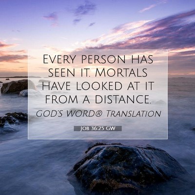 Picture 07 - Job 36:25 GW - Every person has seen it. Mortals have looked at - Bible Verse Picture