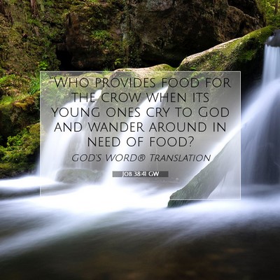 Picture 07 - Job 38:41 GW - “Who provides food for the crow when its young - Bible Verse Picture