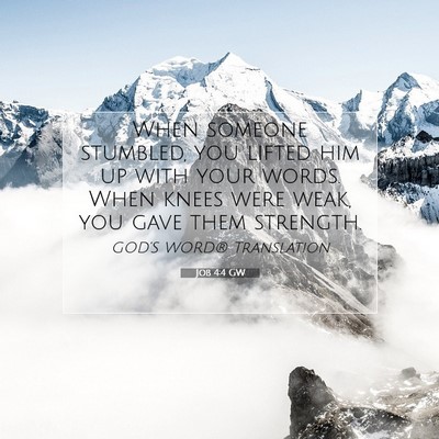 Picture 07 - Job 4:4 GW - When someone stumbled, you lifted him up with - Bible Verse Picture
