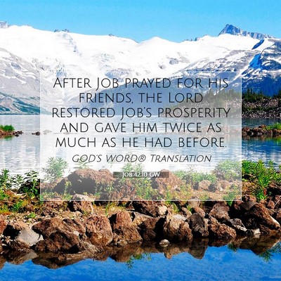 Picture 07 - Job 42:10 GW - After Job prayed for his friends, the Lord - Bible Verse Picture
