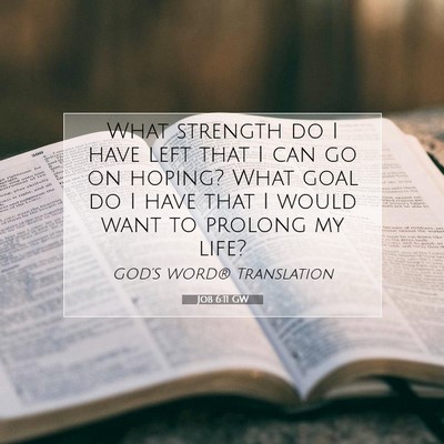 Picture 07 - Job 6:11 GW - What strength do I have left that I can go on - Bible Verse Picture