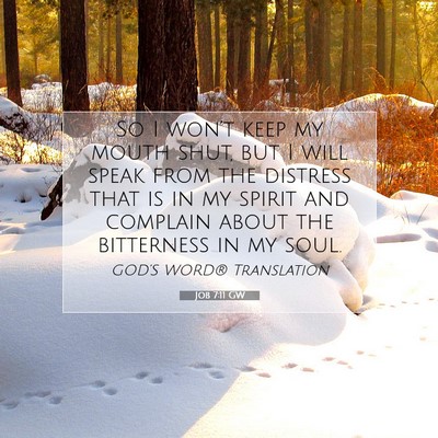 Picture 07 - Job 7:11 GW - So I won’t keep my mouth shut, but I will speak - Bible Verse Picture