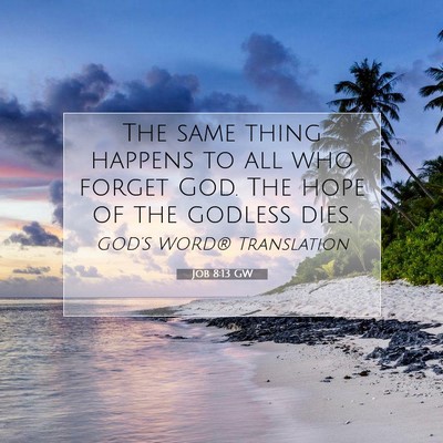 Picture 07 - Job 8:13 GW - The same thing happens to all who forget God. The - Bible Verse Picture