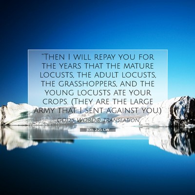 Picture 07 - Joel 2:25 GW - “Then I will repay you for the years that the - Bible Verse Picture