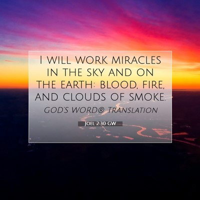 Picture 07 - Joel 2:30 GW - I will work miracles in the sky and on the earth: - Bible Verse Picture