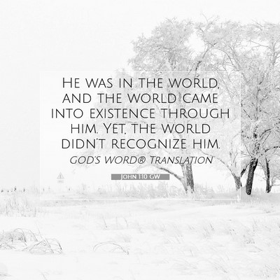 Picture 07 - John 1:10 GW - He was in the world, and the world came into - Bible Verse Picture