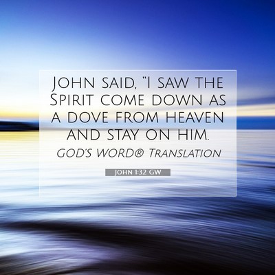 Picture 07 - John 1:32 GW - John said, “I saw the Spirit come down as a - Bible Verse Picture
