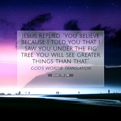 Picture 07 - John 1:50 GW - Jesus replied, “You believe because I told you - Bible Verse Picture