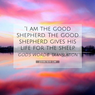 Picture 07 - John 10:11 GW - “I am the good shepherd. The good shepherd - Bible Verse Picture