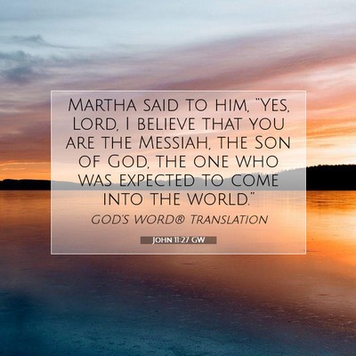 Picture 07 - John 11:27 GW - Martha said to him, “Yes, Lord, I believe that - Bible Verse Picture