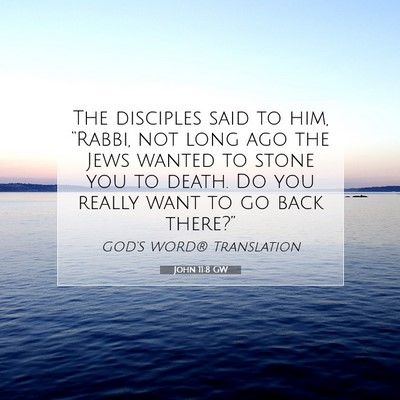 Picture 07 - John 11:8 GW - The disciples said to him, “Rabbi, not long ago - Bible Verse Picture