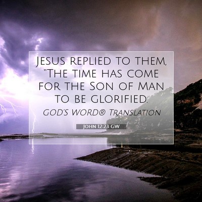 Picture 07 - John 12:23 GW - Jesus replied to them, “The time has come for - Bible Verse Picture