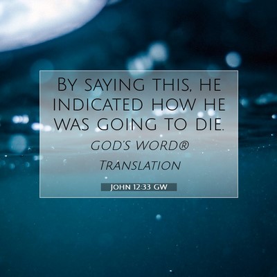 Picture 07 - John 12:33 GW - By saying this, he indicated how he was going to - Bible Verse Picture