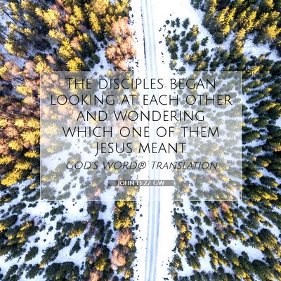 Picture 07 - John 13:22 GW - The disciples began looking at each other and - Bible Verse Picture