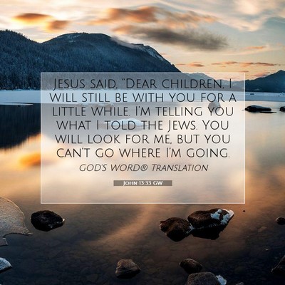 Picture 07 - John 13:33 GW - Jesus said, “Dear children, I will still be - Bible Verse Picture