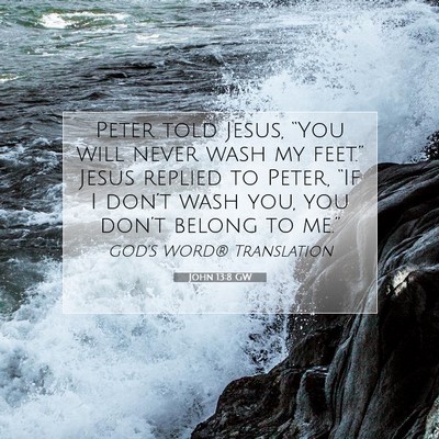 Picture 07 - John 13:8 GW - Peter told Jesus, “You will never wash my - Bible Verse Picture