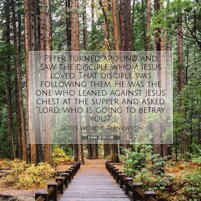 Picture 07 - John 21:20 GW - Peter turned around and saw the disciple whom - Bible Verse Picture