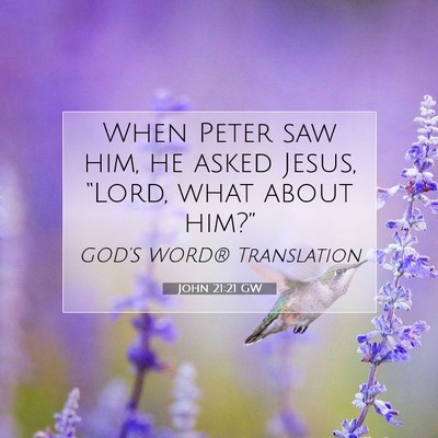 Picture 07 - John 21:21 GW - When Peter saw him, he asked Jesus, “Lord, what - Bible Verse Picture
