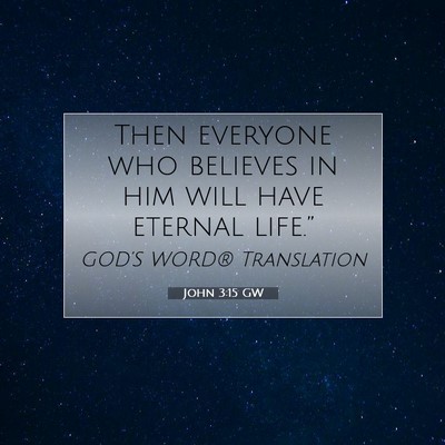 Picture 07 - John 3:15 GW - Then everyone who believes in him will have - Bible Verse Picture
