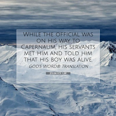 Picture 07 - John 4:51 GW - While the official was on his way to Capernaum, - Bible Verse Picture