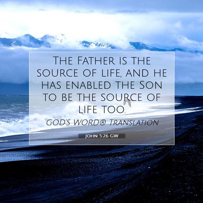 Picture 07 - John 5:26 GW - The Father is the source of life, and he has - Bible Verse Picture
