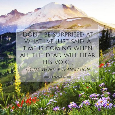 Picture 07 - John 5:28 GW - Don’t be surprised at what I’ve just said. A - Bible Verse Picture