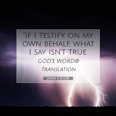 Picture 07 - John 5:31 GW - “If I testify on my own behalf, what I say - Bible Verse Picture