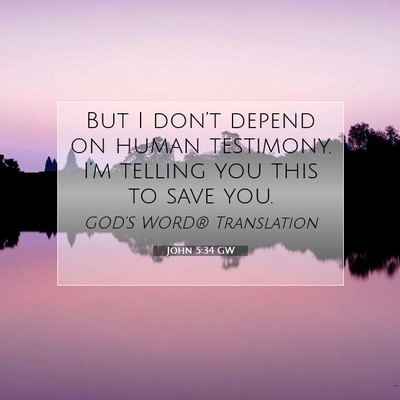 Picture 07 - John 5:34 GW - But I don’t depend on human testimony. I’m - Bible Verse Picture
