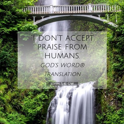 Picture 07 - John 5:41 GW - “I don’t accept praise from - Bible Verse Picture