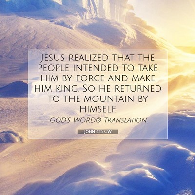 Picture 07 - John 6:15 GW - Jesus realized that the people intended to take - Bible Verse Picture