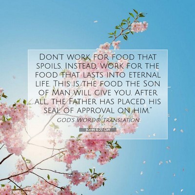 Picture 07 - John 6:27 GW - Don’t work for food that spoils. Instead, work - Bible Verse Picture