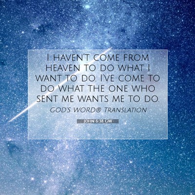 Picture 07 - John 6:38 GW - I haven’t come from heaven to do what I want to - Bible Verse Picture