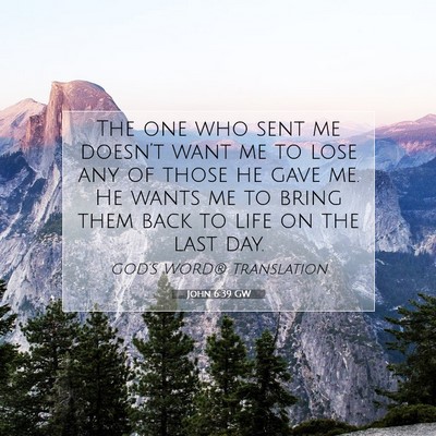 Picture 07 - John 6:39 GW - The one who sent me doesn’t want me to lose any - Bible Verse Picture