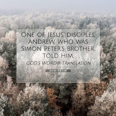 Picture 07 - John 6:8 GW - One of Jesus’ disciples, Andrew, who was Simon - Bible Verse Picture