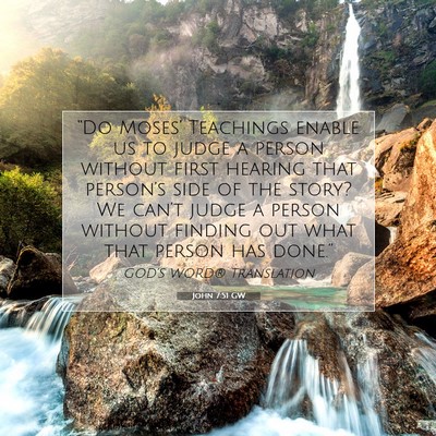 Picture 07 - John 7:51 GW - “Do Moses’ Teachings enable us to judge a - Bible Verse Picture