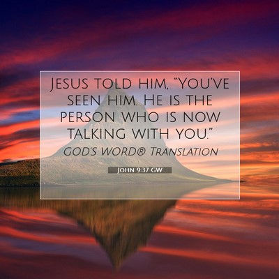 Picture 07 - John 9:37 GW - Jesus told him, “You’ve seen him. He is the - Bible Verse Picture