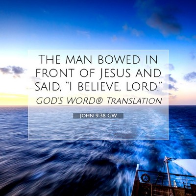 Picture 07 - John 9:38 GW - The man bowed in front of Jesus and said, “I - Bible Verse Picture