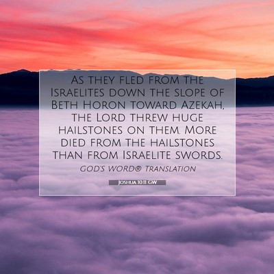 Picture 07 - Joshua 10:11 GW - As they fled from the Israelites down the slope - Bible Verse Picture