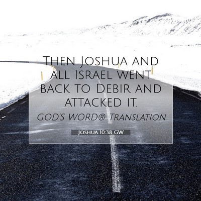 Picture 07 - Joshua 10:38 GW - Then Joshua and all Israel went back to Debir and - Bible Verse Picture