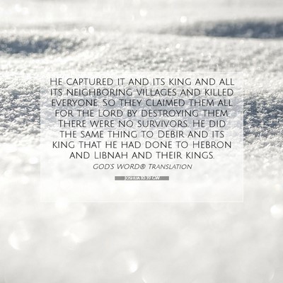 Picture 07 - Joshua 10:39 GW - He captured it and its king and all its - Bible Verse Picture