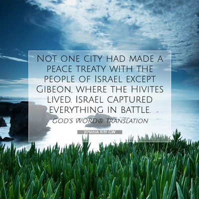 Picture 07 - Joshua 11:19 GW - Not one city had made a peace treaty with the - Bible Verse Picture