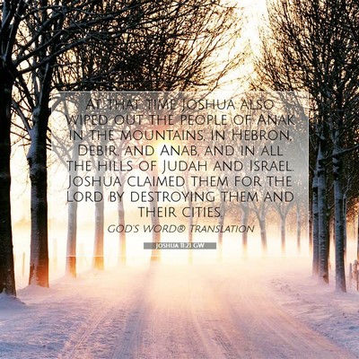 Picture 07 - Joshua 11:21 GW - At that time Joshua also wiped out the people of - Bible Verse Picture