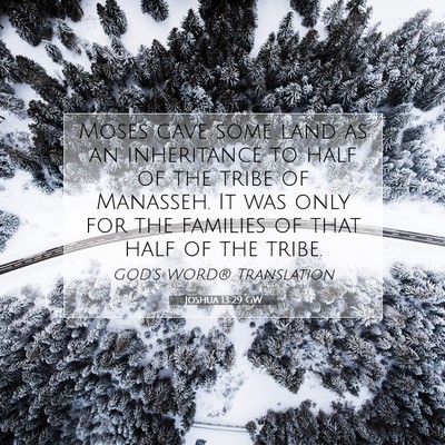 Picture 07 - Joshua 13:29 GW - Moses gave some land as an inheritance to half of - Bible Verse Picture