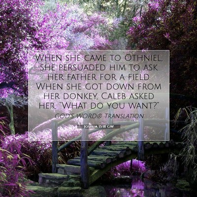 Picture 07 - Joshua 15:18 GW - When she came to Othniel, she persuaded him to - Bible Verse Picture