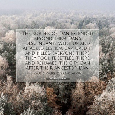 Picture 07 - Joshua 19:47 GW - The border of Dan extended beyond them. Dan’s - Bible Verse Picture