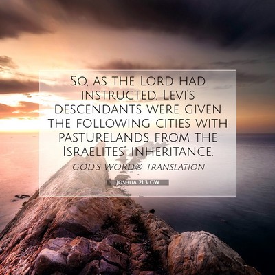 Picture 07 - Joshua 21:3 GW - So, as the Lord had instructed, Levi’s - Bible Verse Picture