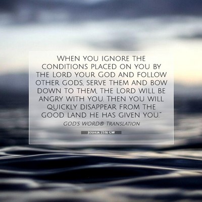 Picture 07 - Joshua 23:16 GW - When you ignore the conditions placed on you by - Bible Verse Picture